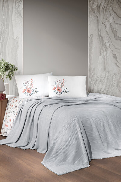 First Choice Sole %100 Pamuk 4 Parça Pike Takımı Gri