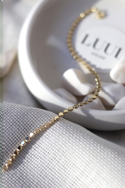 LUUL ATELIER XUPING Minimal Pul Ezme Zincir 14K Çelik Bileklik