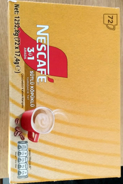 Nescafe 3'ü 1 Arada Sütlü Köpüklü Kahve 17.4gr 72li Paket