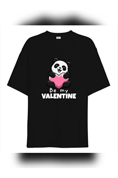 TİMİSİVA Μπλουζάκι Unisex oversized BE MY με τύπωμα με κοντό μανίκι ΜΑΥΡΟ