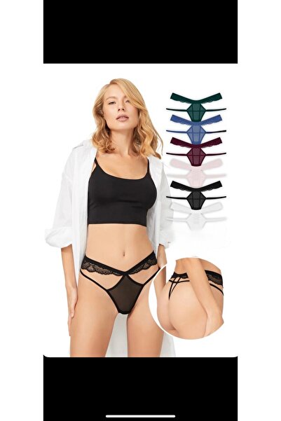 Dominant Kadın 4'lü Dantel Detaylı Transparan String Külot – Şık ve Konforlu ...