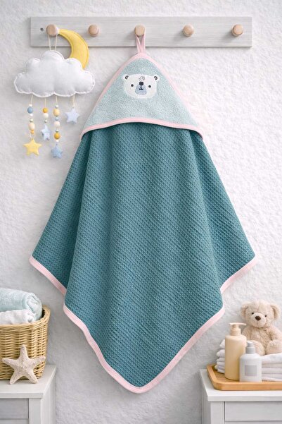 krm kerem bebe 75*75cm 100% Cotton Embroidered with Head & Soft & Water Absor...