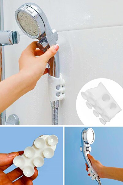 ibico Silicone Shower Head Hanger Holder with 7 Suction Cups