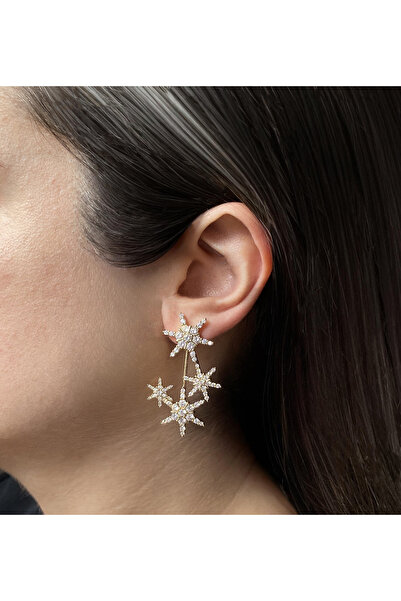 GOX أقراط على شكل ندفة ثلج مزدوجة الاستخدام على الوجهين