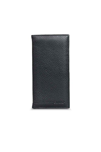 GUARD Zipperless Black Portfolio Hand Wallet Genuine Leather P3010
