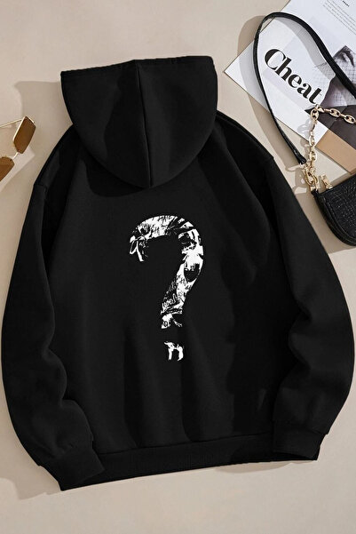 Unisex İndigo Siyah Basic Sweatshirt Hoodie