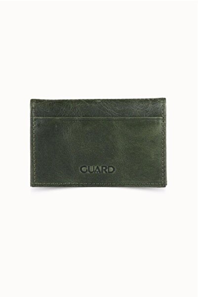 GUARD Antique Green Leather Card Holder