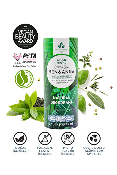 BEN ANNA Ben&Anna Doğal Deodorant 2’li Set – Green Fusion & Urban Black | Ava...