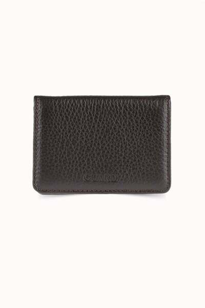 GUARD Mıknatıslı Küçük Boy Kahverengi Deri Kartlık/Kartvizitlik