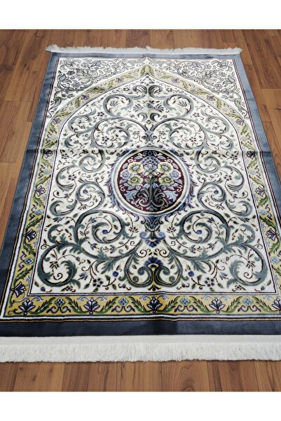 KATRE İSLAMİ Bergüzar Hümây Lüks Dokuma Seccade Gri | İpek Görünümlü Modal | ...