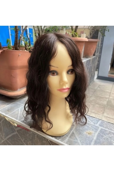 Gerçek Efsane Kendinden dalgalı 5.0 açık kahve gerçek saç tepelik