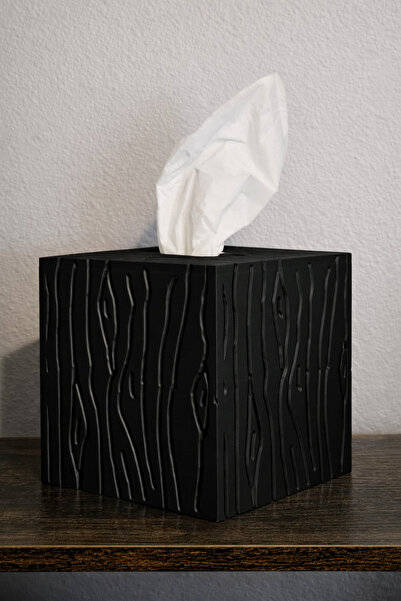 Vescarri Wood Grain Patterned Tissue Box – Decorative Tissue Box with Wood Te...