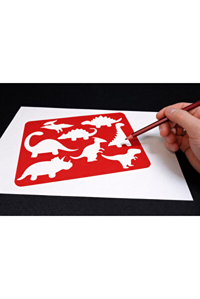 Vescarri قالب رسم الديناصورات - قالب تعليمي للرسم والتلوين للأطفال