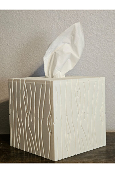 Vescarri Wood Grain Patterned Tissue Box – Decorative Tissue Box with Wood Te...