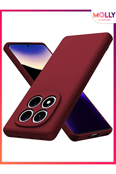 Molly غطاء سيليكون سائل بلون الكرز مع سطح مخملي غير لامع لهاتف شاومي ريدمي نو...