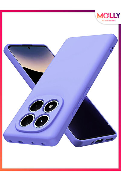 Molly غطاء سيليكون مخملي مطفي بلون اللافندر السائل لهاتف شاومي ريدمي نوت 14 ب...