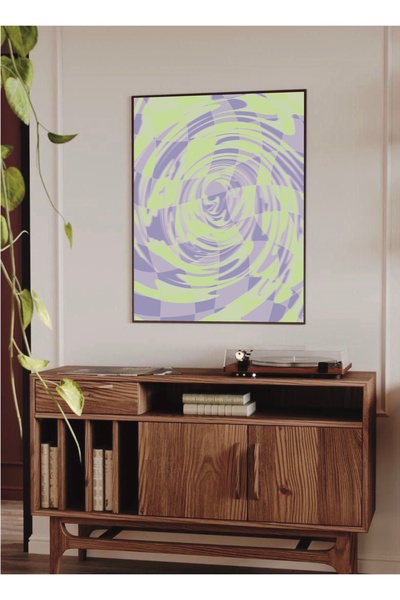 Simizm Çerçevesiz Modern Psychedelic Desenli Poster Mor