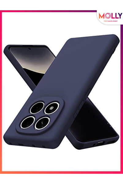 Molly غطاء سيليكون مخملي داخلي بلون أزرق ليلي لهاتف شاومي ريدمي نوت 14 برو 5G