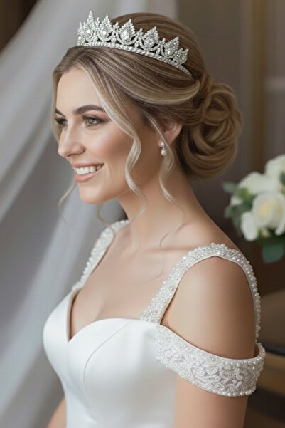 CAŞ DEKORASYON Coroana de mireasă Henna de logodnă cu zirconiu