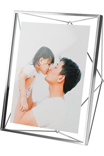 umbra Prisma Picture Frame by for Desk and Wall, 20x25 cm, Chrome