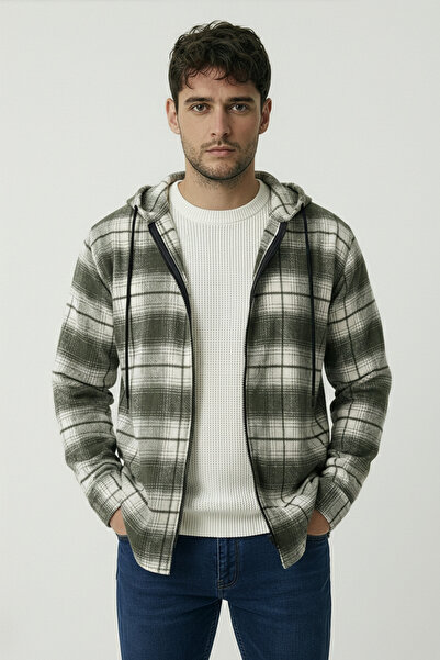 Lysven Solea Erkek Kapüşonlu Fermuarlı Oduncu Gömlek