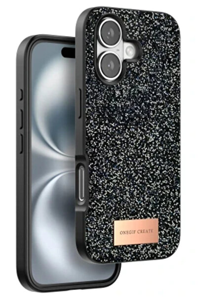cepmoda iPhone “16 Plus” Bright Silvery Luxury Design Elite Cover/Case - Black