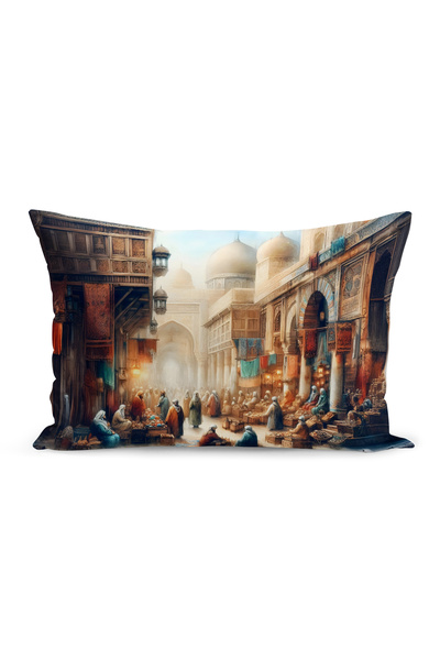 Bertille Home غطاء وسادة مطبوع رقميًا مزدوج الجوانب من سلسلة رمضان (غطاء سرير...