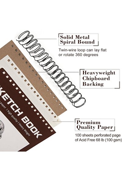 Generic Making Tech Spiral Sketchbook with 100 Sheets