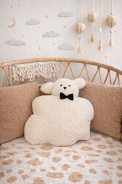 Cherry Bloom Cotton وسادة تيدي لامب لغرفة الأطفال على الطراز البوهيمي