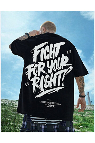 CLASSY.MODA Unisex Crew Neck Back Lettering Printed Streetwear Oversized T-Shirt