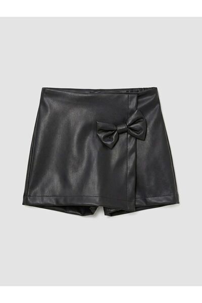 LC Waikiki LCW Kids cu talie elastică pentru fete aspect de piele fustă panta...