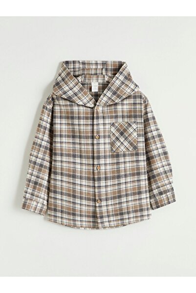 LC Waikiki Lcw Kids Plaid Patterned Hooded Boys' Shirt