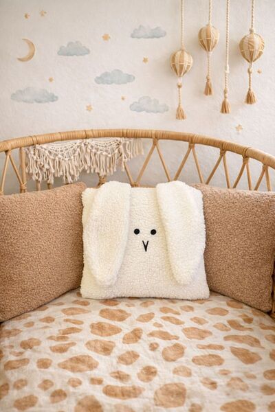 Cherry Bloom Cotton Teddy Uzun Kulaklı Tavşan Uyku Arkadaşı Yastık Bohem Çocu...