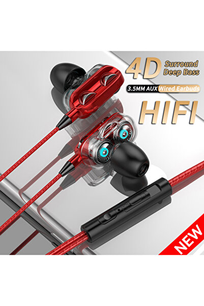Choice NEW-Red 3.5mm Wired Headphones Noise Canceling In-Ear Sports Earphone ...