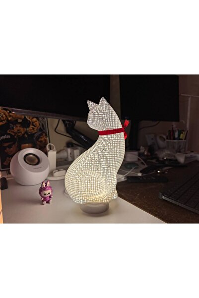 Sincara Home KEDİ PETEK DEKOR / MASA VE GECE LAMBASI /