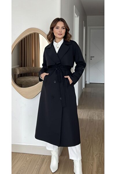 Modera Butik Siyah Trençkot