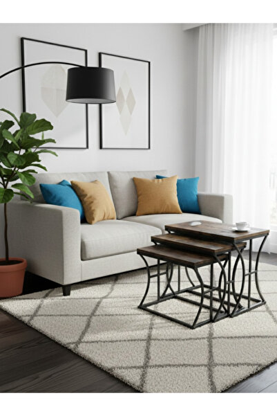 BEC5 Modern design nesting service table set (3 pieces)