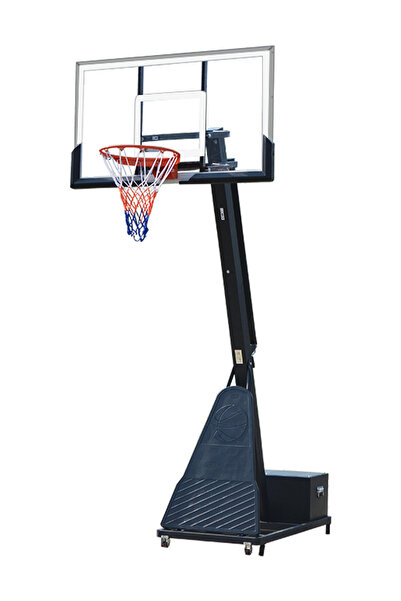 SKY LAND Heavy-Duty Basketball Hoop System with Tempered Glass Backboard EM-1...