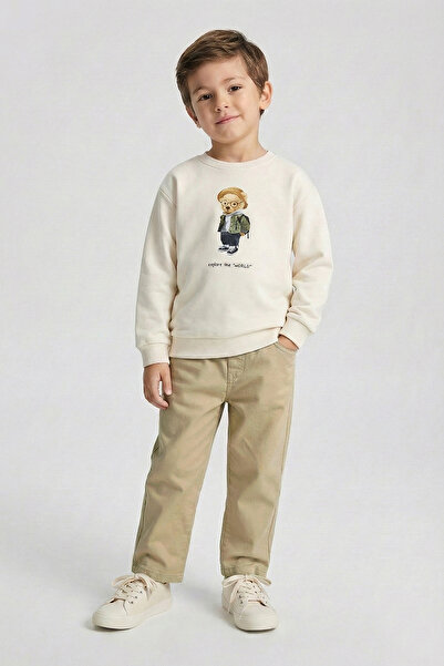 Dmb Pantaloni din gabardină cu talie elastică pentru băieți