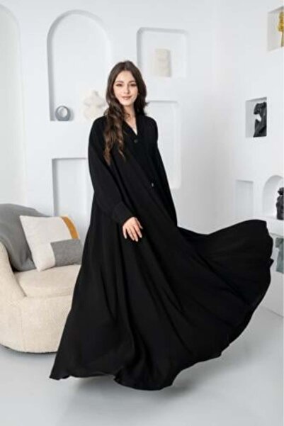 SondosAbaya Elegant Cloak Abaya with Front Buttons and Tight Sleeves