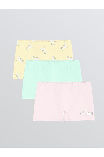 LC Waikiki Lcw Kids Printed Girls' Boxer 3-Pack