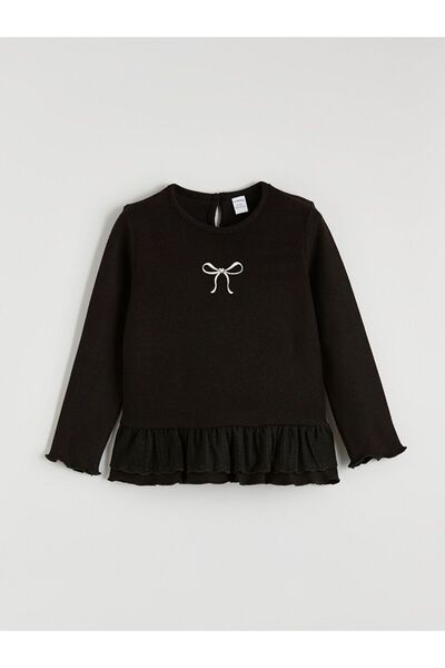 LC Waikiki LCW Kids Crew Neck Φιόγκο Κέντημα για κορίτσια T-shirt