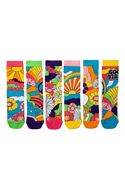 HNSOCKS RENKLİ ÇORAP MAFYASI Heritage Nature Groovy Hippie Colorful Patterned...