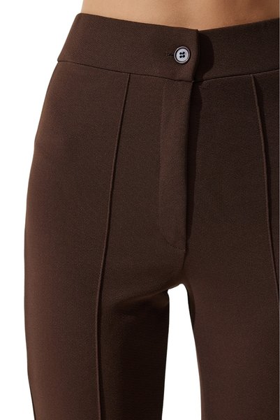 blue da Women's High Waist Wide Leg piped Soft Textured Elastic Waist Stretch Fabric Pants