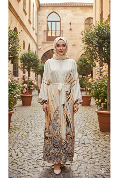 Mihrimah Giyim BEJ KİMONO-KUŞAKLI