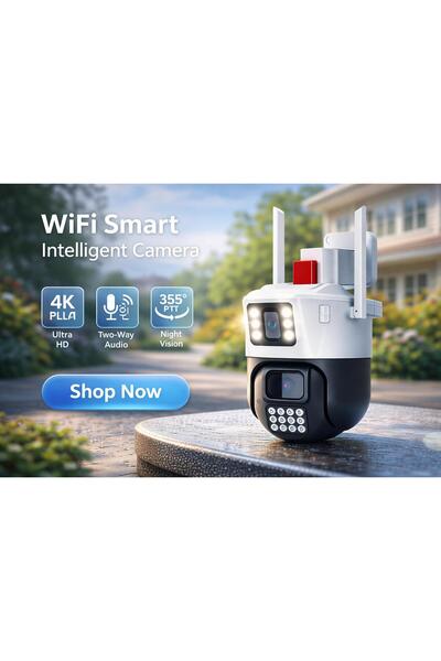 TeknoluxTeknoloji Akıllı Güvenlik Kamerası Çift Dual Lens Full HD WIFI-SD KAR...