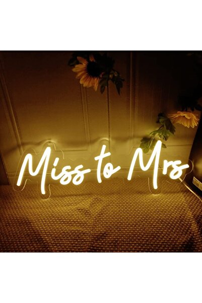 Slasa لافتة نيون LED قابلة للتعتيم من آنسة إلى سيدة – 50×20 سم، لتزيين حفلات ...