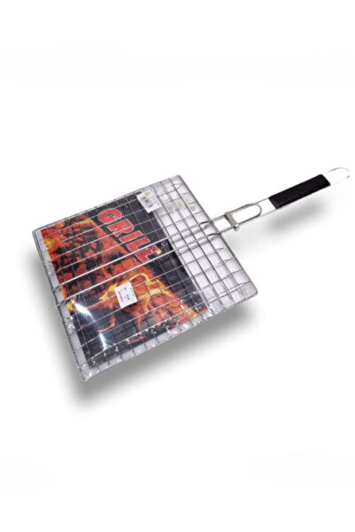 BEC39 شبكة شواء مزدوجة بمقبض عازل للحرارة وقفل أمان - 30×30 سم