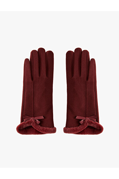 Koton Ribbon Detailed Faux Fur Gloves