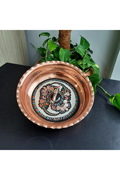 Sonay Bakırcılık Geleneksel Balıklı Bakır Hamam Tası 20 Cm